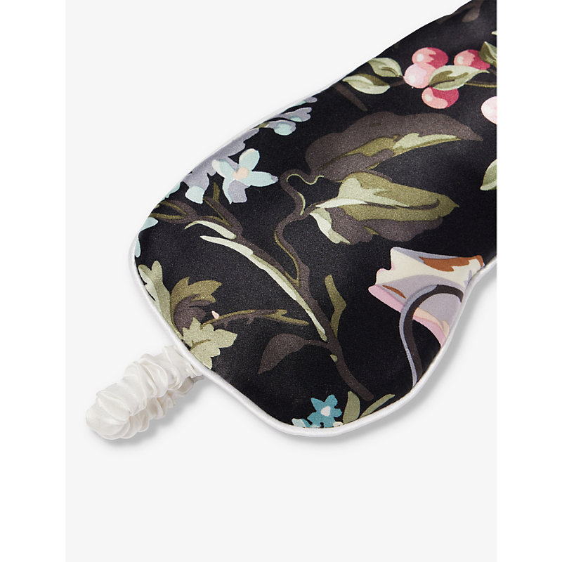 Shop Olivia Von Halle Audrey Floral-print Silk Sleep Mask In Esme