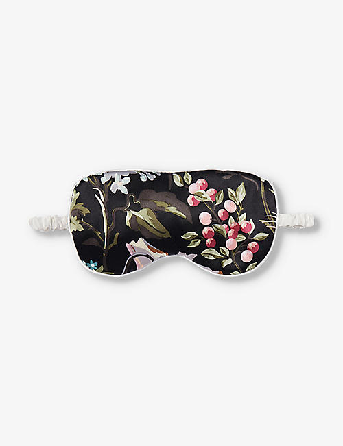 OLIVIA VON HALLE: Audrey floral-print silk sleep mask