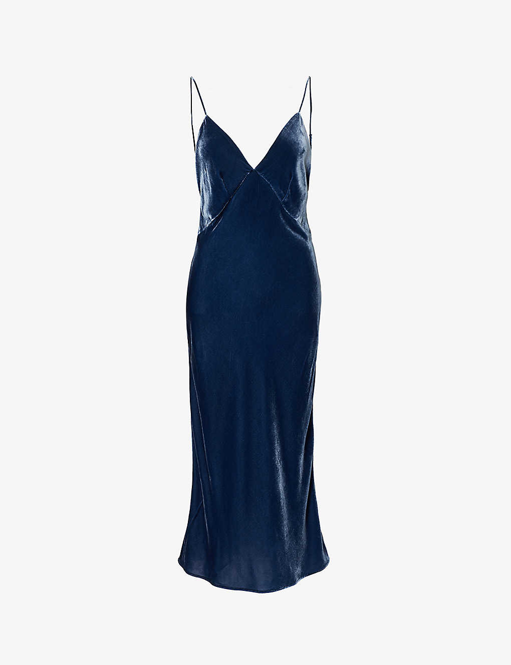 Olivia Von Halle Womens Steel Issa Velvet Nightdress In Blue