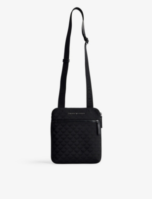 EMPORIO ARMANI Flat woven cross body bag Selfridges