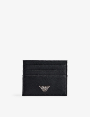 EMPORIO ARMANI: Brand-plaque woven card holder