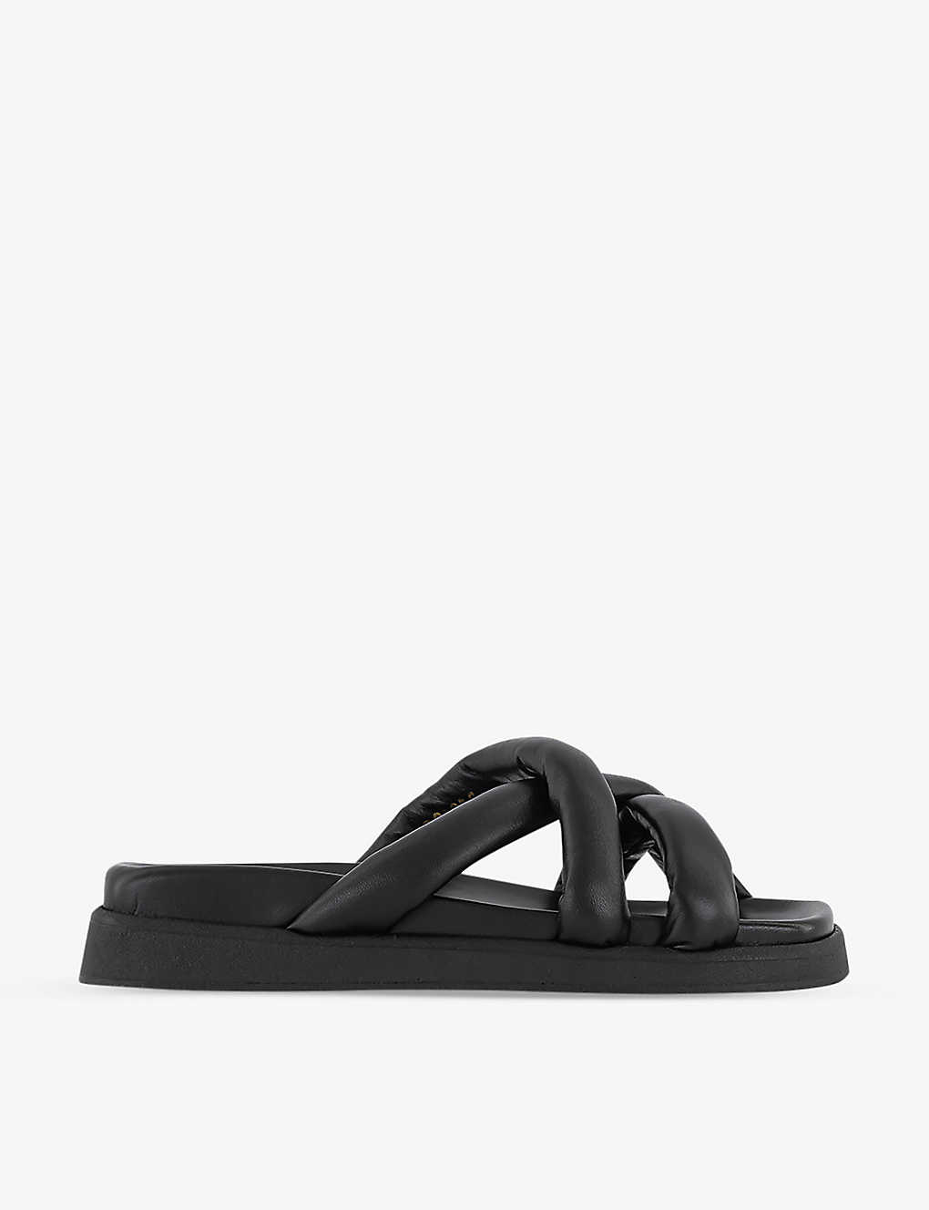 Alohas Womens Black Square-toe Leather Sandals