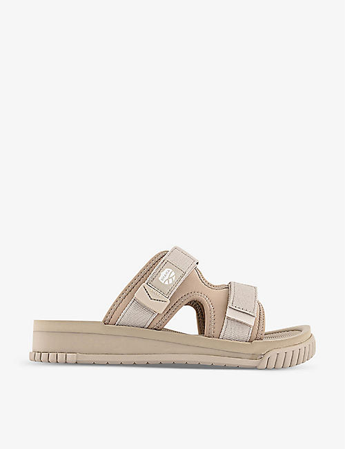 SHAKA: CHILL OUT logo-patch woven sandals