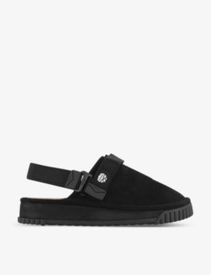 Sha·ka Shaka Womens Black Snug Hairy Slingback Suede Clogs In Black