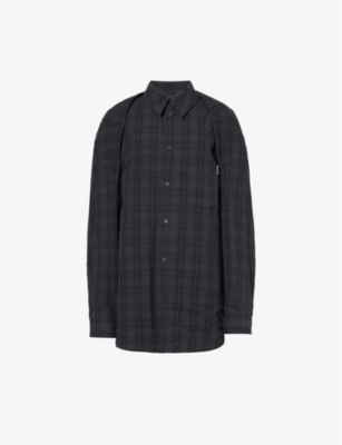 Balenciaga Shirt Collared Neck Sleeveless In Grey/khaki Overdyed