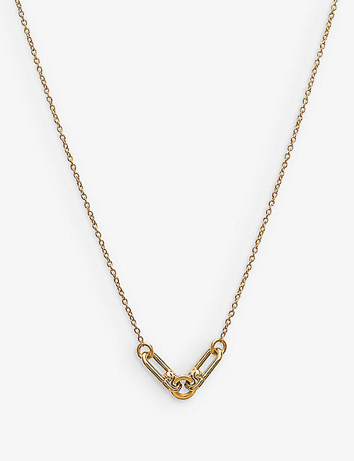 RACHEL JACKSON: Stellar Hardware 22ct yellow –gold-plated sterling-silver pendant necklace