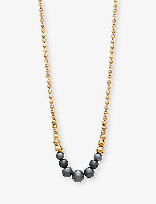 RACHEL JACKSON: Stellar 22ct yellow gold-plated sterling-silver and pearl necklace&nbsp;