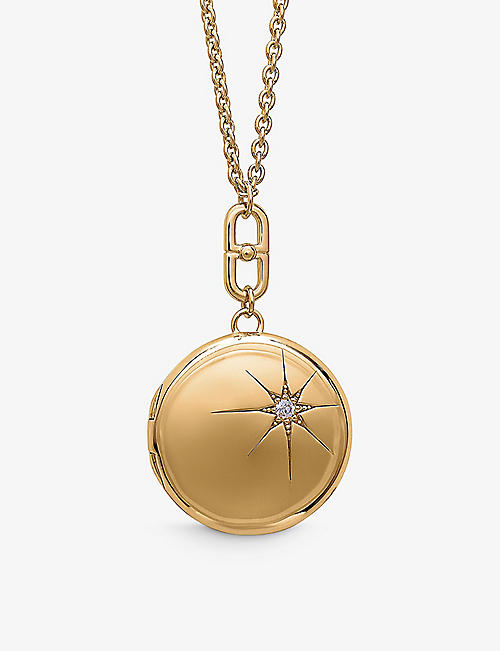 RACHEL JACKSON: Stellar 22ct yellow gold-plated sterling-silver locket pendant necklace