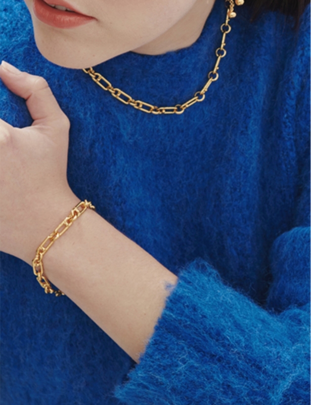 Stellar medium 22ct yellow-gold plated brass bracelet