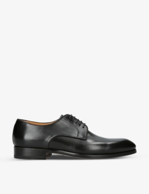 Shop Magnanni Men's Black Contemporary Leather Derby Shoes
