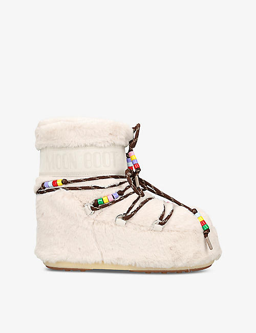 MOON BOOT: Icon Low faux-fur snow boots