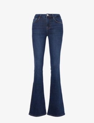 Shop Frame Womens Majesty Le Crop Mini Flared-leg Mid-rise Jeans