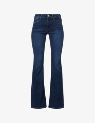 Frame Womens Majesty Le High Flare Slip-pocket High-rise Flare-leg Stretch-denim Jeans