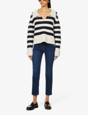 FRAME: Le High Straight slip-pocket high-rise straight-leg stretch-denim jeans