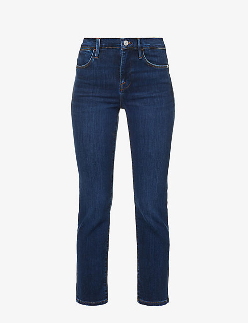FRAME: Le High Straight slip-pocket high-rise straight-leg stretch-denim jeans