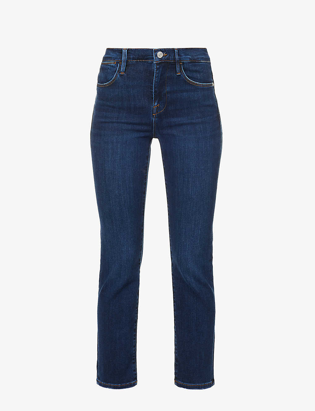 Frame Womens Majesty Le High Straight Slip-pocket High-rise Straight-leg Stretch-denim Jeans In Blue