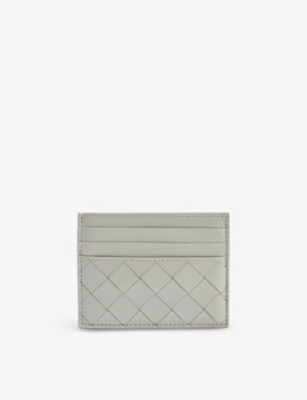 Bottega Veneta Agate Grey-gold Intrecciato Leather Card Holder