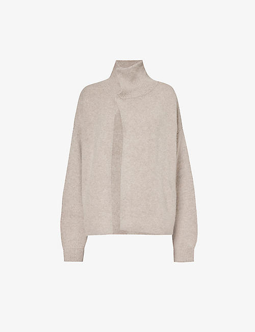 LE KASHA: Bator asymmetric organic-cashmere knitted jumper
