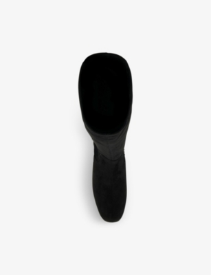 Shop Dune Women's Black-micro Fibre Sassy Woven Knee-high Platform Boots