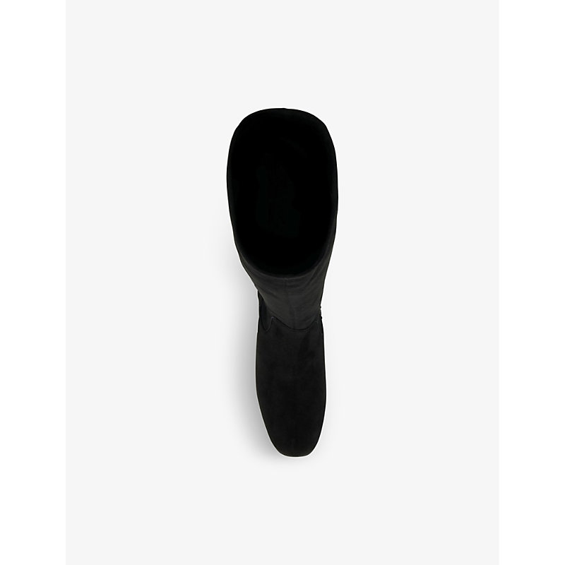 Shop Dune Women's Black-micro Fibre Sassy Woven Knee-high Platform Boots