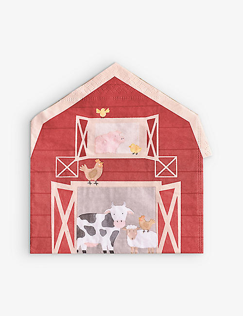 GINGER RAY: Barn-shaped paper napkins pack of 16