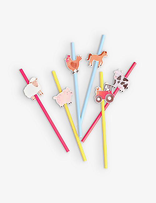 GINGER RAY: Farm Animal paper straws pack of 16