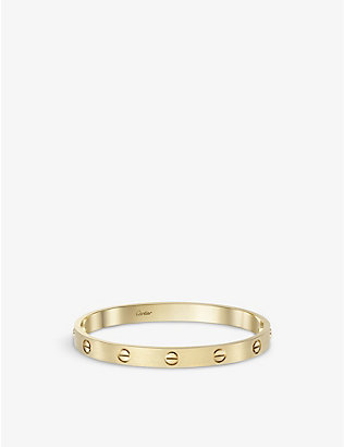 CARTIER: LOVE brushed 18ct yellow-gold bracelet