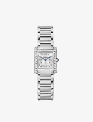 Cartier Womens Silver Crw4ta0020 Tank Francaise Small Model Stainless-steel And 0.70ct Diamond Quart