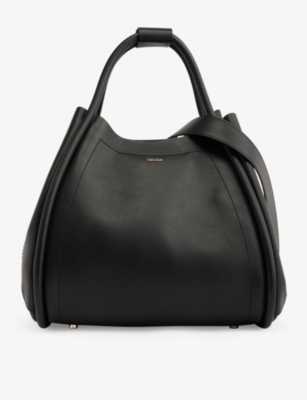 Max Mara Medium Marin Leather Tote Bag In Black