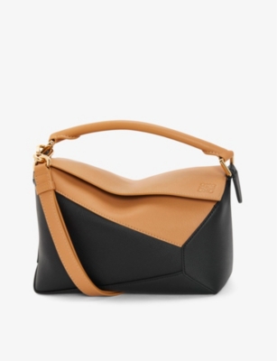 LOEWE Puzzle Edge small two-tone textured-leather shoulder bag