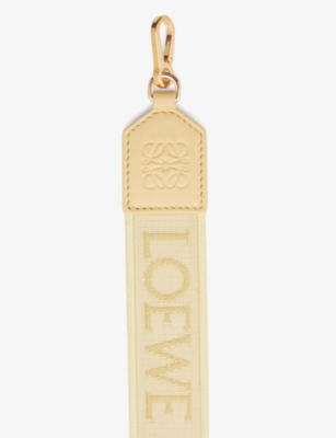 Loewe Womens Vanilla Anagram Branded Cotton-blend Bag Strap In Vanilla