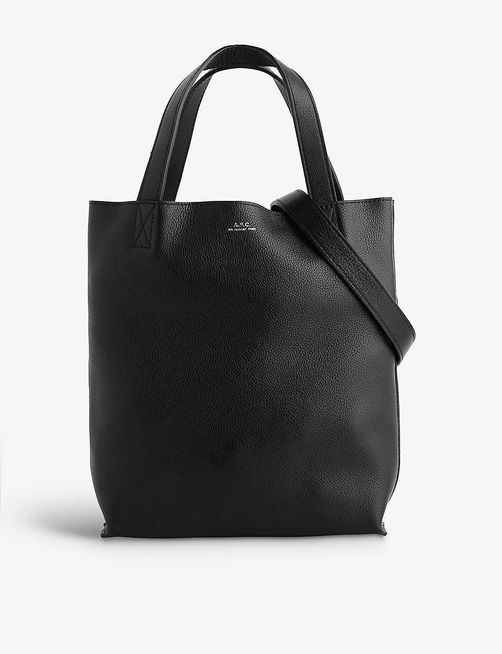 Apc Maiko Leather Tote Bag In Noir