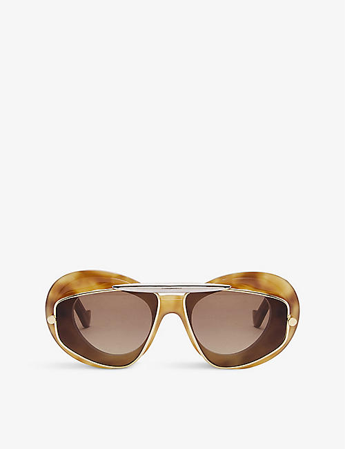 LOEWE: GSUNDFSX023141 double-frame round-frame acetate sunglasses