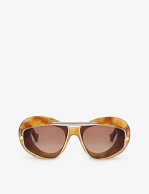 LOEWE: GSUNDFSX023141 double-frame tortoiseshell acetate sunglasses