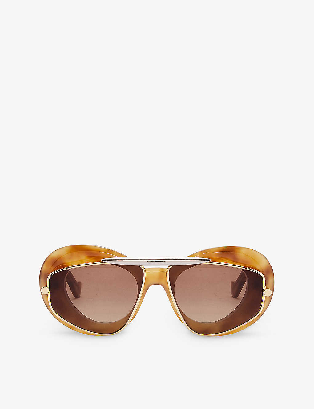 Loewe Womens White Gsundfsx023141 Double-frame Tortoiseshell Acetate Sunglasses In Ivory/brown