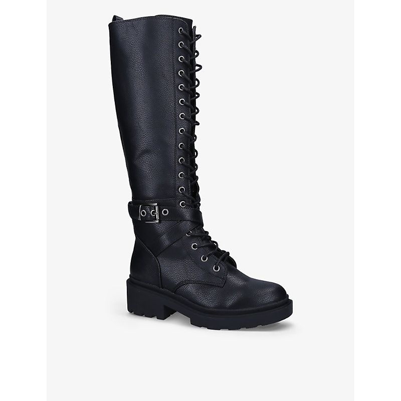Shop Carvela Womens Black Boulder High Leather Boots