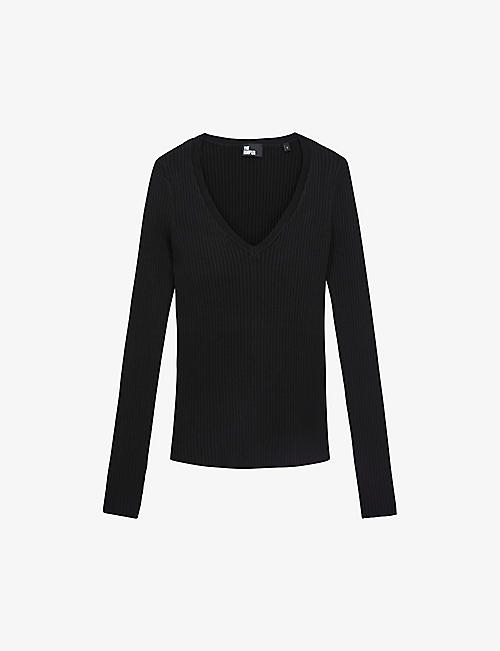 THE KOOPLES: V-neck ribbed knitted top
