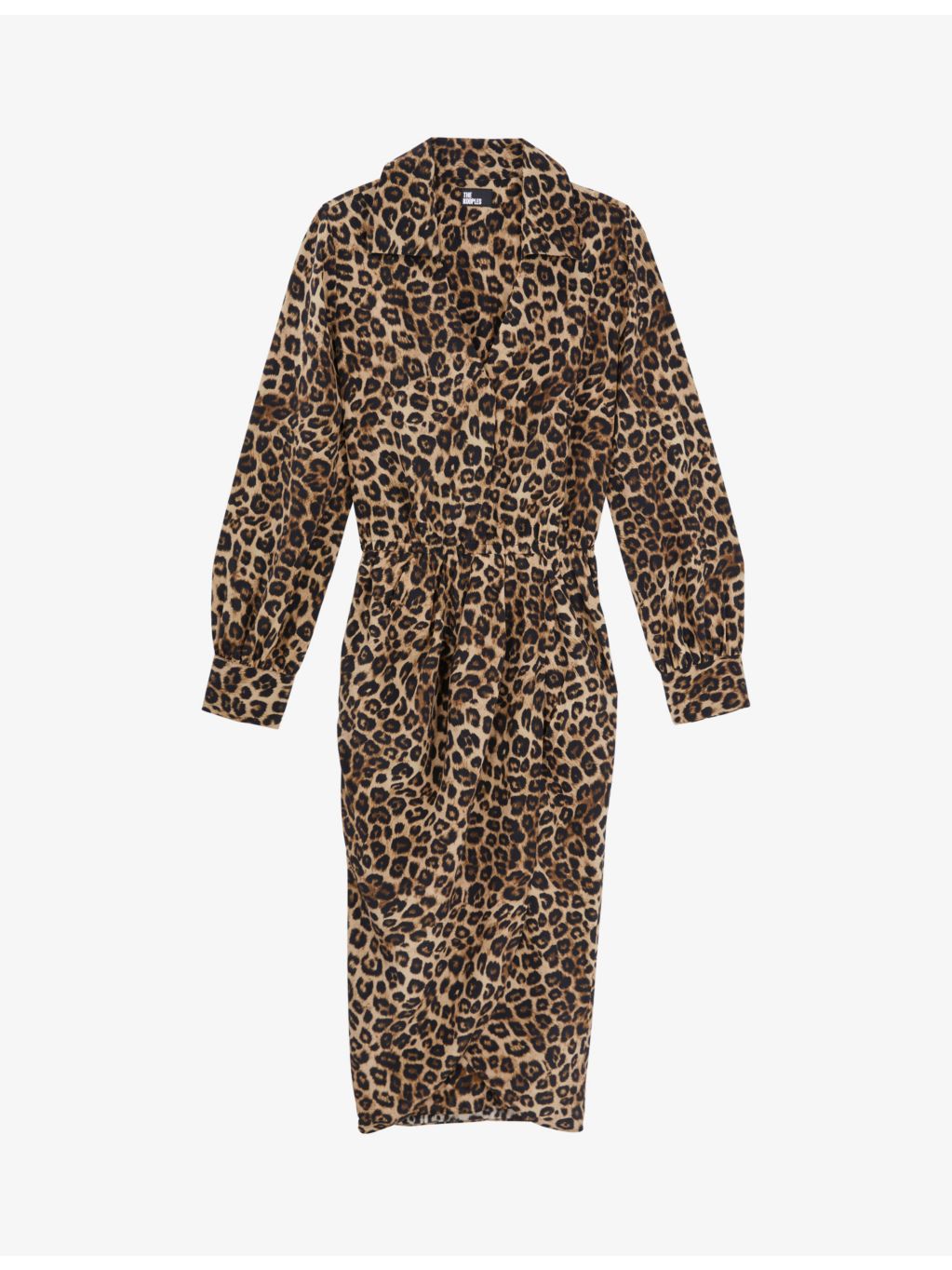 THE KOOPLES - Leopard-print drape silk midi dress