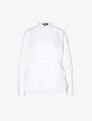 Me And Em Relaxed-fit Pleated Cotton Shirt