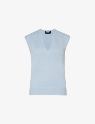 ME AND EM: V-neck relaxed-fit wool and cashmere-blend knitted vest
