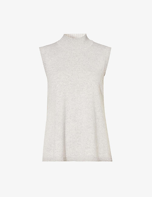 ME AND EM: High-neck wool and cashmere-blend knitted vest