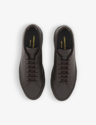 Shop Common Projects Men's Brown Leather Achilles Chunky-sole Leather Low-top Trainers