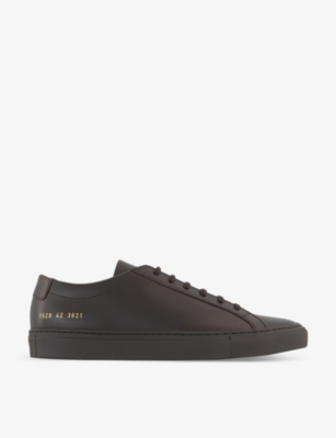 Shop Common Projects Men's Brown Leather Achilles Chunky-sole Leather Low-top Trainers