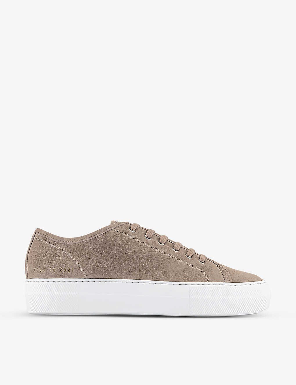 Common Projects Mens Brown Shearling Tournament Leather Low-top Trainers