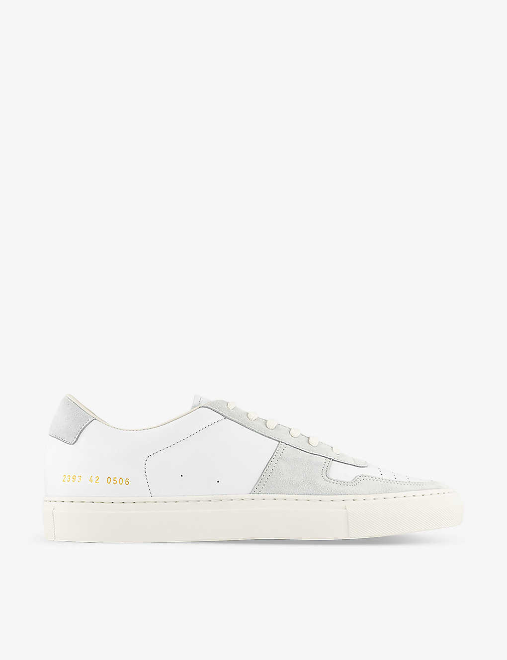 Common Projects Mens White Leather Nubuck Bball Duo Suede And Leather Low-top Trainers