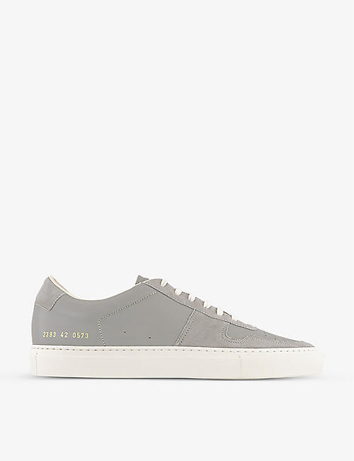 COMMON PROJECTS: Bball suede and leather low-top trainers