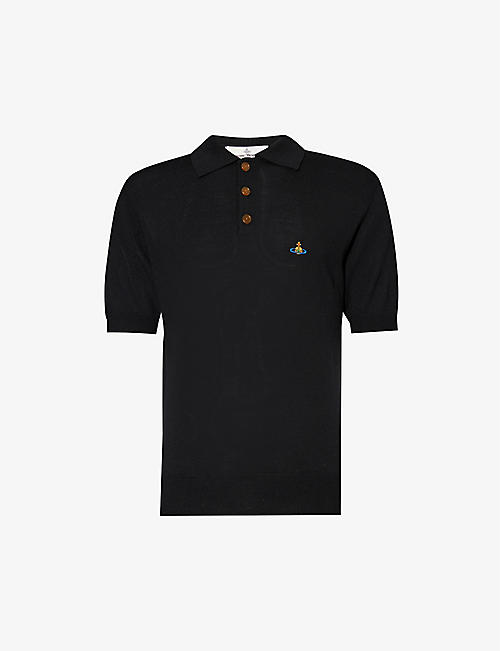 VIVIENNE WESTWOOD: Logo-embroidered regular-fit wool knitted polo shirt
