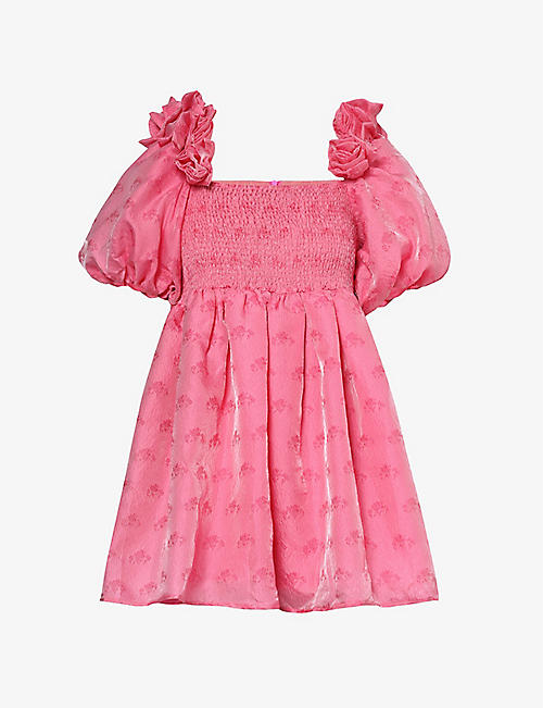 SISTER JANE: Pure Blooms woven-blend mini dress