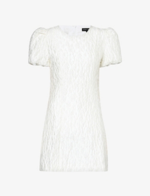 SISTER JANE: Horizon heart cut-out jacquard woven mini dress