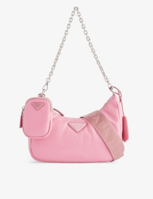 PRADA RE-EDITION BAG IN NYLON WITH CRYSTALS CROSSBODY BAG WITH A POUCH